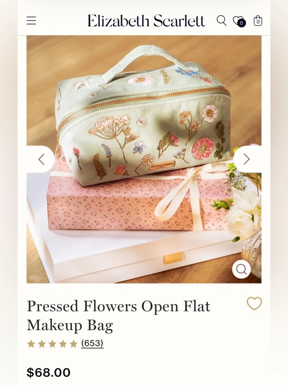 Elizabeth Scarlett makeup bag - Picture 1 of 6